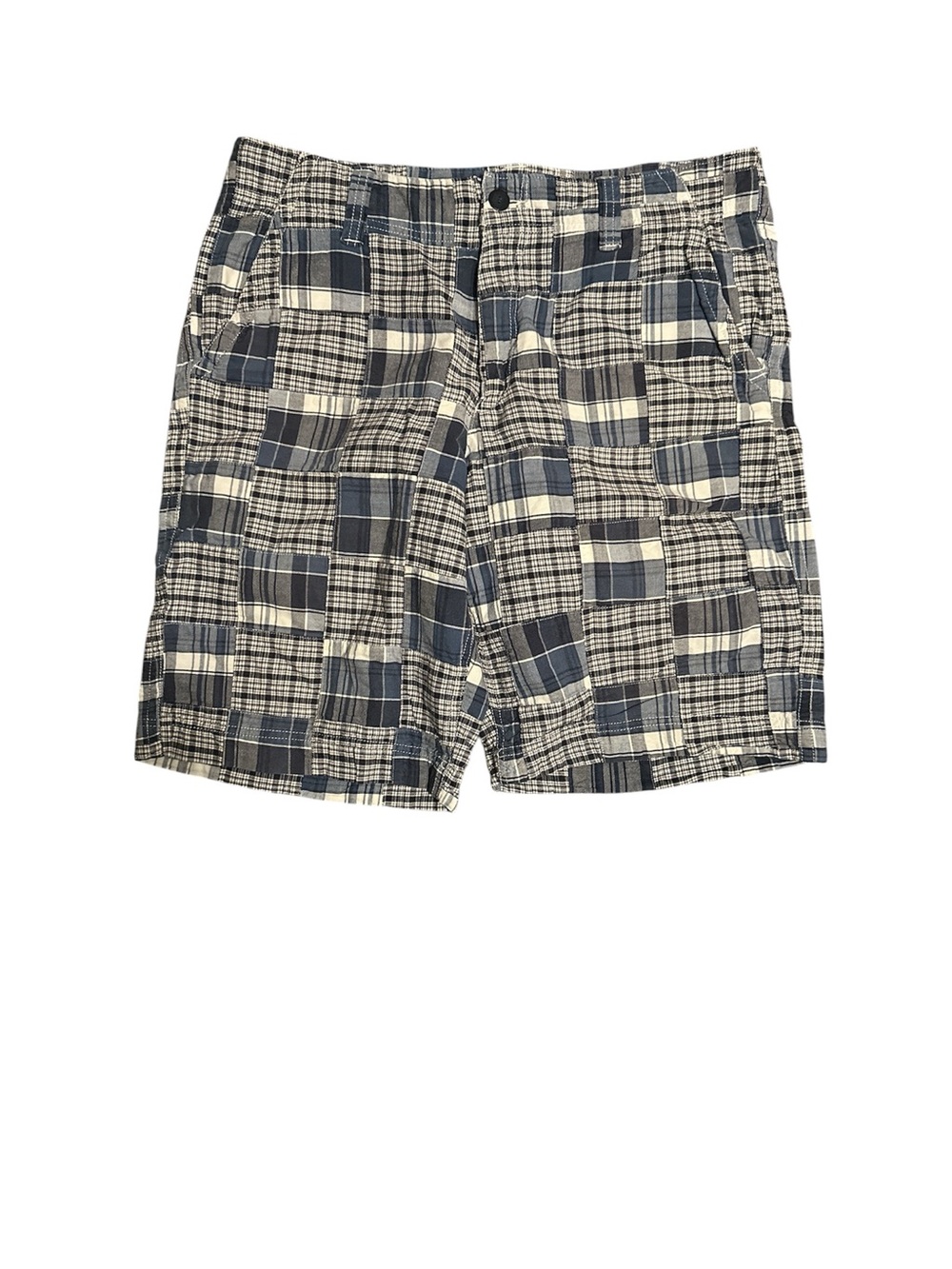 Old Navy Classic Patchwork Plaid Men’s Shorts - Blue & Cream size 34